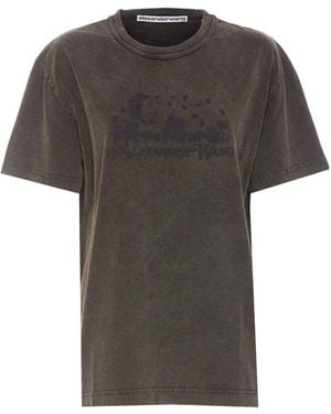 Alexander Wang Distressed Skyline T-Shirt - Grey