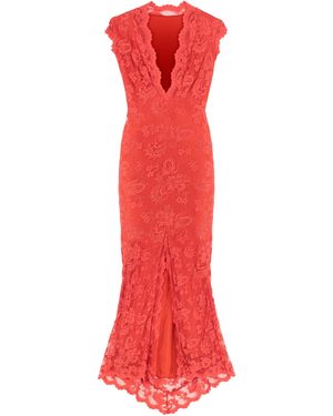 Balensi Strapless Lace Dress Polyamide - Red