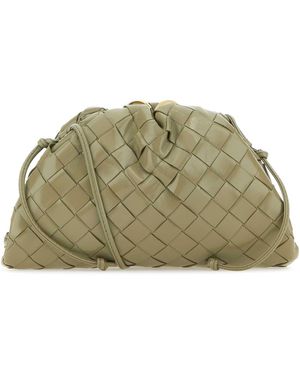 Bottega Veneta Sage Leather Mini Pouch Clutch - Green