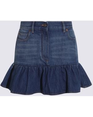 Valentino Denim Cotton Skirt - Blue