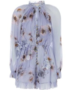 Zimmermann Printed Viscose Hypnotic Dress - Blue