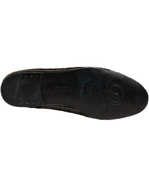 Dolce & Gabbana Sequined Dress Loafers Shoes Leather - Black