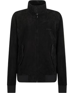 Gucci Jacket High Collar Lambskin Leather - Black