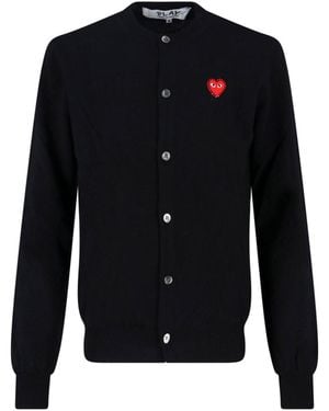 COMME DES GARÇONS PLAY Logo Cardigan - Blue