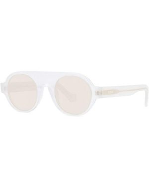 Loewe Sunglasses Round Full Rim, Translucent Frame And Lens Lw40020I21E - White
