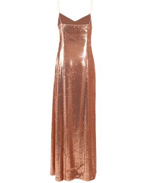 Clips Sequin Dress Midi - Brown