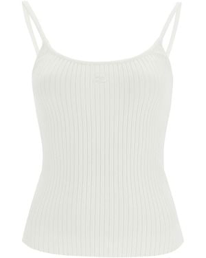 Courreges Rib Knit Tank Top - White