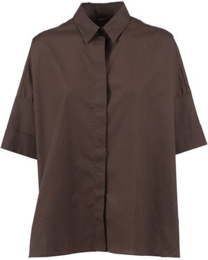 Fay 3/4 Sleeve Shirt - Brown