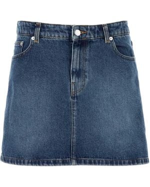 A.P.C. Denim Moss Mini Skirt - Blue
