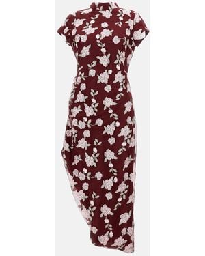 ROTATE BIRGER CHRISTENSEN Asymmetric Mesh Dress - Red
