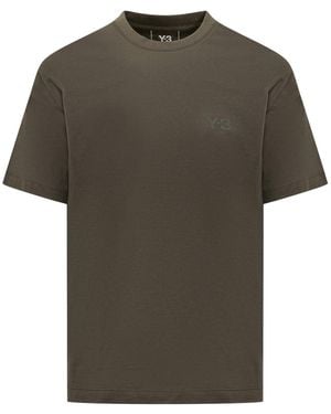 Y-3 Cotton Short Sleeve T-Shirt - Green