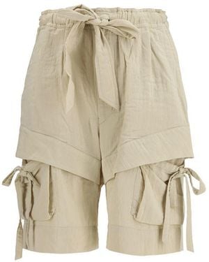 Isabel Marant Beige Viscose Bermuda Shorts - Natural