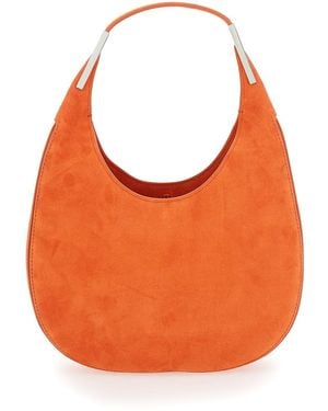 SAVETTE Florence Small Shoulder Bag With Open Top Suede - Orange