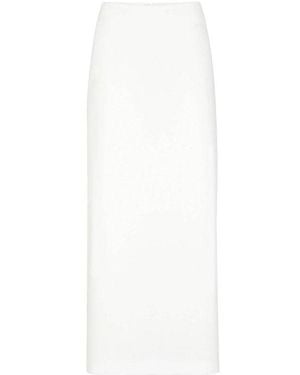 Brunello Cucinelli Off Straight Cotton Skirt - White