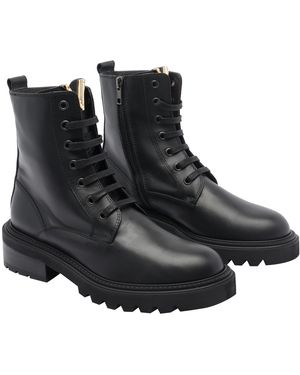 Via Roma 15 Boots Leather Rubber Sole - Black
