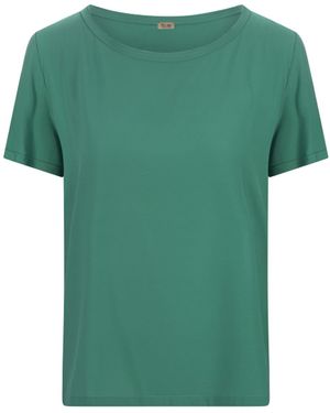 HER SHIRT HER DRESS Opaque Silk T-Shirt - Green