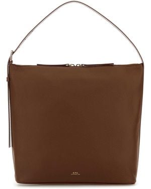 A.P.C. Leather Vera Shoulder Bag - Brown