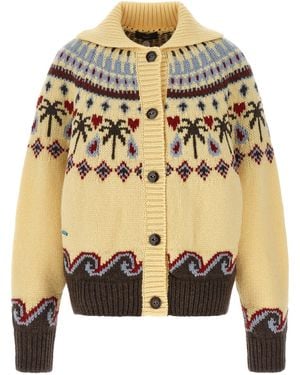 Alanui Virgin Wool Cardigan Clothing - Metallic