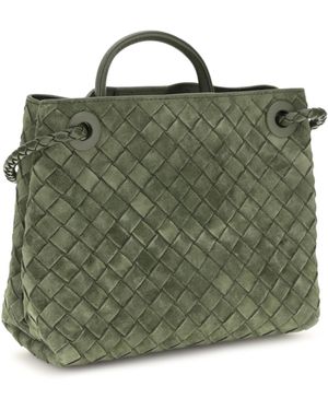Bottega Veneta Handbag Andiamo Suede Calf Leather Handbags - Green