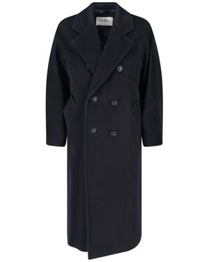 Max Mara 101801 Double-Breasted Coat - Black
