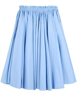 Ami Paris Pleated Cotton Skirt - Blue