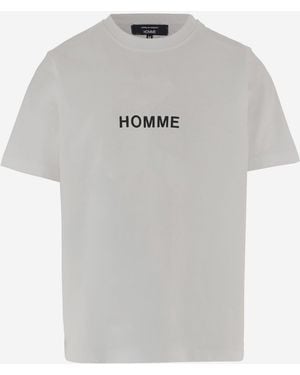 Homme by Michele Rossi Cotton Logo T-Shirt T-Shirts And Polos - Grey