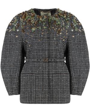 Fendi Wool Tweed Jacket Main: Virgin - Gray