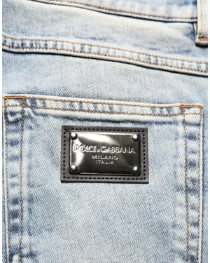Dolce & Gabbana Washed Mid Waist Straight Denim Jeans Cotton Elastane Clothing - Blue