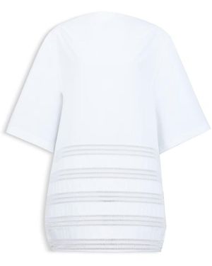 Maison AlaïA Robe Ronde En Coton Poplin Blanc Dress - White