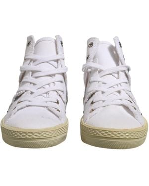 Maison Margiela Canvas Hightop Graffiti Trainers - White