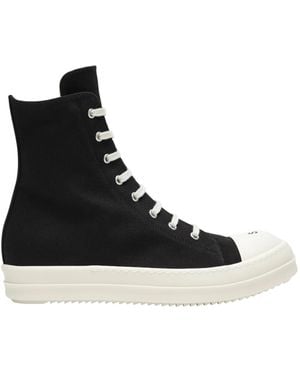 Rick Owens Tower Canvas High-Top Trainers - Black