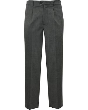 Amaranto Wool Trousers With Pleats - Grey