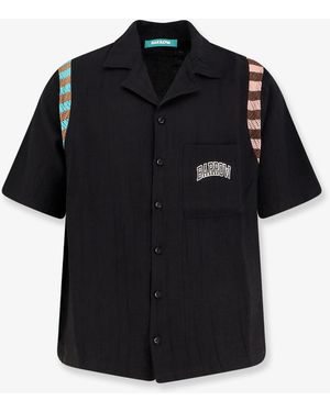 Barrow Viscose Blend Shirt With Forntal Logo Print - Black