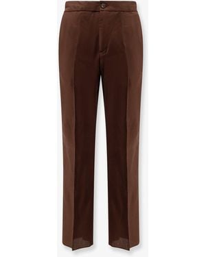 Hevò Torre Chianca Linen And Viscose Pants - Brown