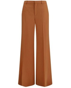Chloé Orange Cotton Flared Pants - Brown