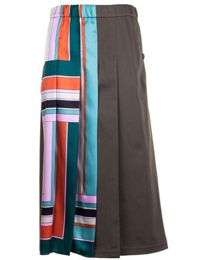 Weekend by Maxmara Printed Twill And Gabardine Skirt - Blue