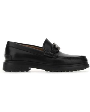 Ferragamo Leather Loafers - Black