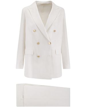 Tagliatore Jasmine Linen Suit - White