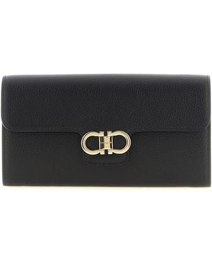 Ferragamo Gancini Wallet On Chain - Black