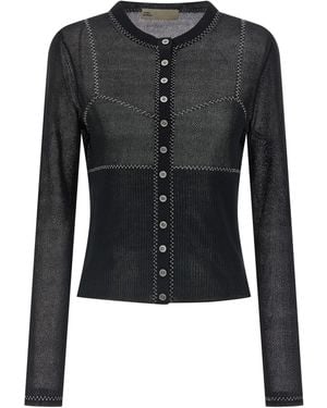 Tory Burch Mesh Cardigan - Black