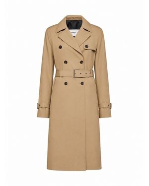 Fendi Rope Cotton Gabardine Belted Midi Trench Coat - Natural