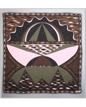 PUCCI Dune Print Pashmina Silk Scarfs - Grey