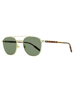 Montblanc Rounded Square Sunglasses Mb0114S 003-Havana 54Mm Metal/Plastic (Acetate) - Black