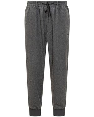 Y-3 Logo Embroidered Drawstring Pants - Gray