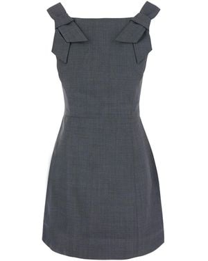 ShuShu/Tong Dress With Bow Straps Wool Blend - Grey