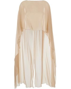 Antonelli Herve Silk Stole With Transparent Design For Scarfs And Foulards - Natural