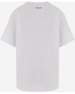 Sacai T-Shirt Printed Cotton T-Shirts & Jerseys - White