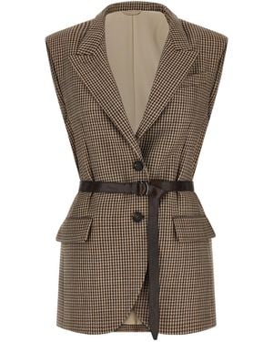Brunello Cucinelli Virgin Wool Sleeveless Jacket Clothing - Gray