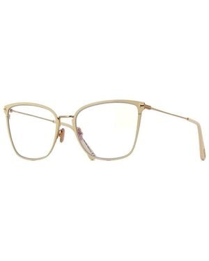 Tom Ford Eyeglasses Butterfly Full Rim, Frame And Clear Light Block Lens Ft5839-B025 Sunglasses - Metallic