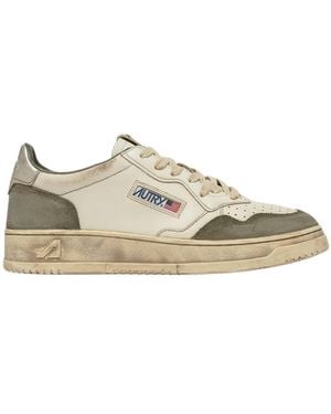 Autry Supvint Lowleat Suede Lizard Silv - Multicolour